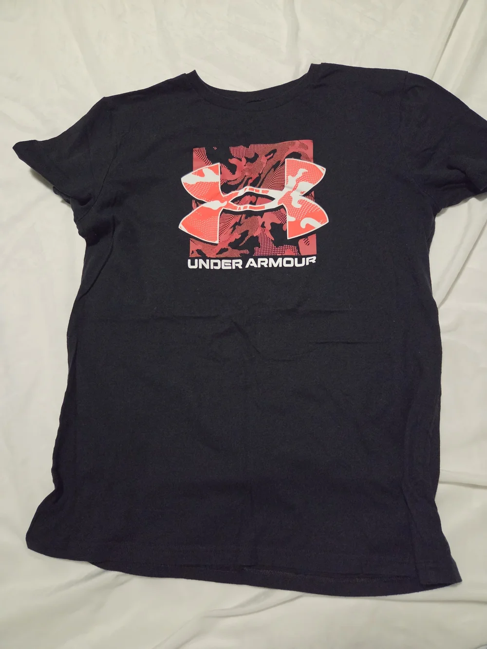 Under Armour Black Tee with Red Camo Logo Graphic